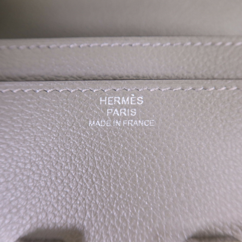 HERMES Evercolor皮革Constance To Go銀扣肩背袋Gris Meyer-6