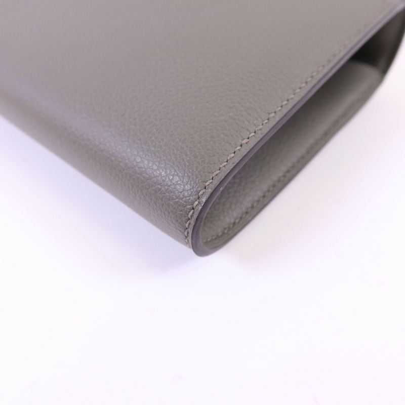 HERMES Evercolor皮革Constance To Go銀扣肩背袋Gris Meyer-11