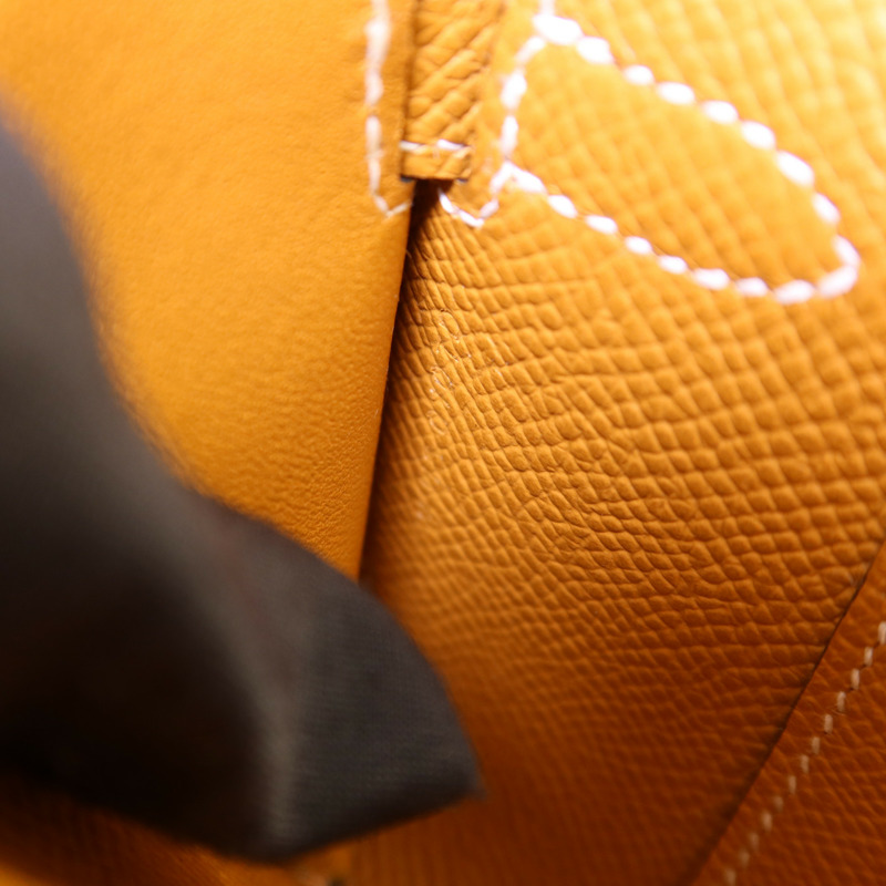 HERMES Epsom皮革Kelly To Go金扣肩背袋Toffee-7