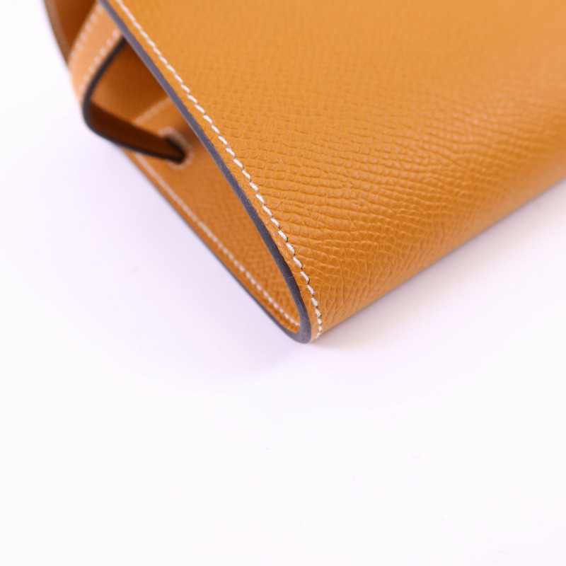 HERMES Epsom皮革Kelly To Go金扣肩背袋Toffee-10