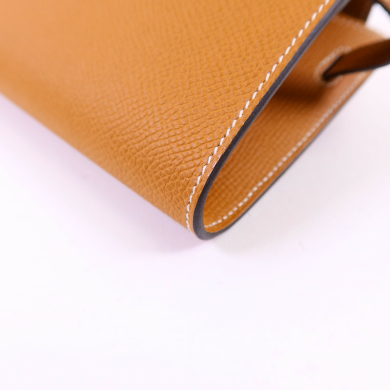 HERMES Epsom皮革Kelly To Go金扣肩背袋Toffee-11