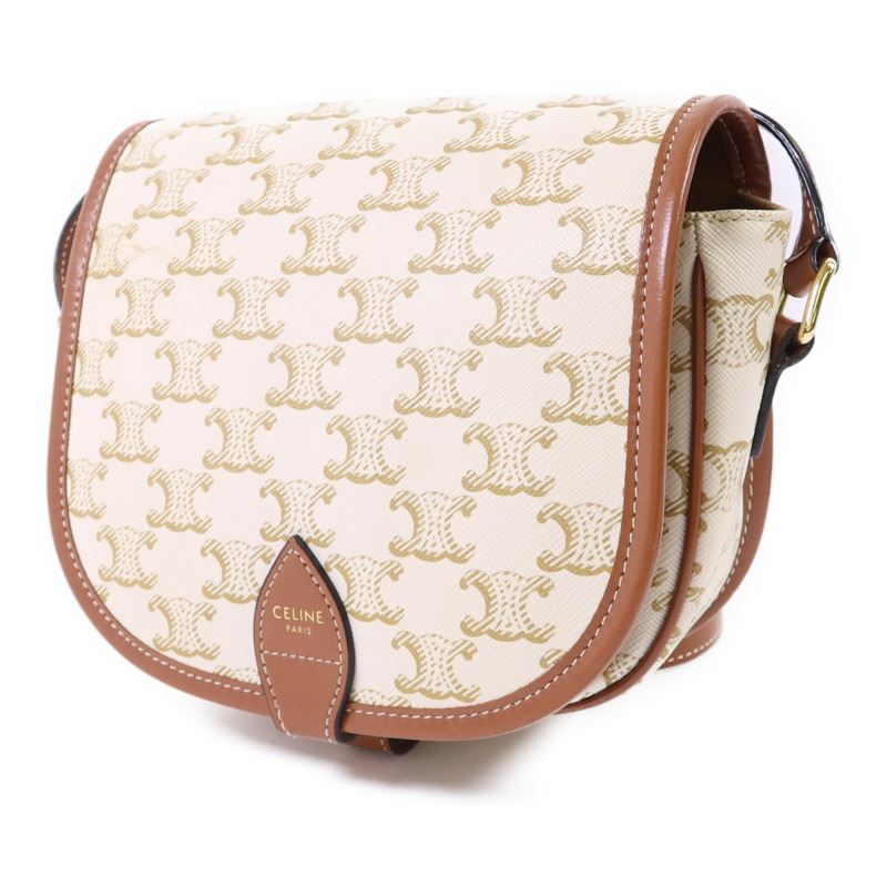 CELINE 塗層帆布Folco金扣肩背袋-2