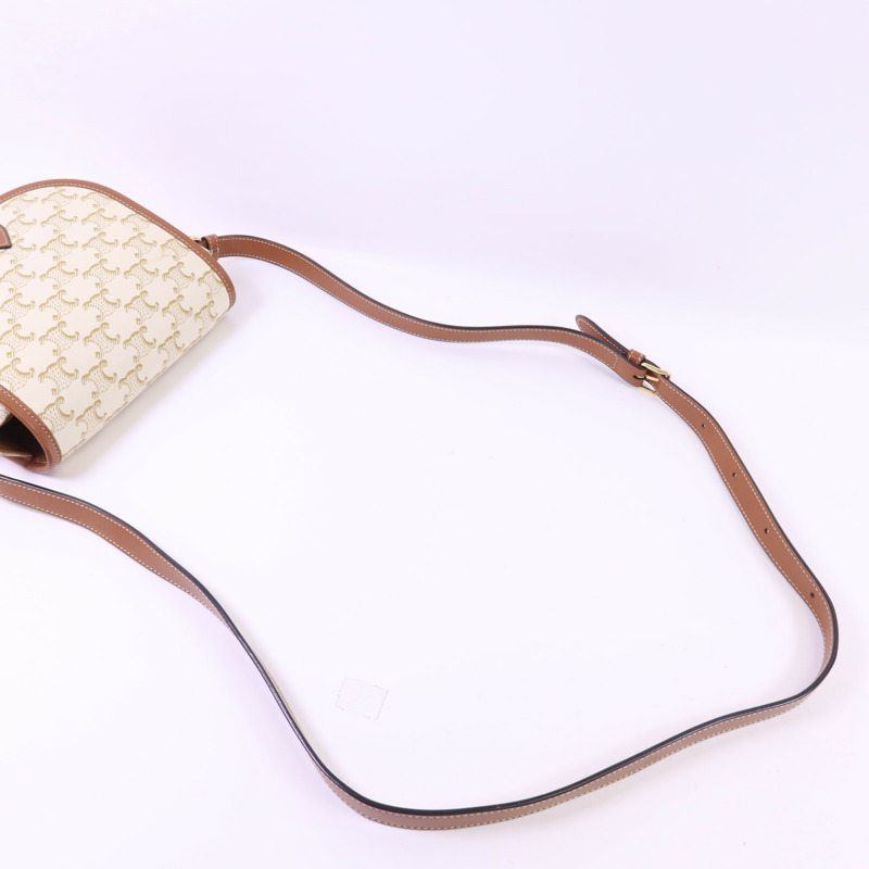 CELINE 塗層帆布Folco金扣肩背袋-4