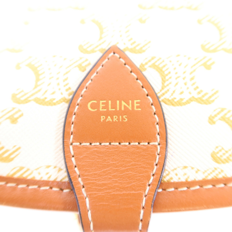 CELINE 塗層帆布Folco金扣肩背袋-6
