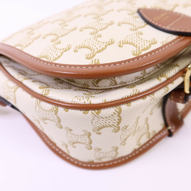 CELINE 塗層帆布Folco金扣肩背袋-11