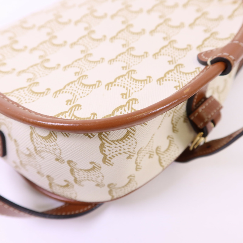 CELINE 塗層帆布Folco金扣肩背袋-13