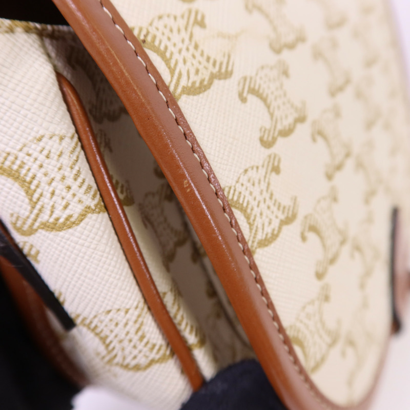 CELINE 塗層帆布Folco金扣肩背袋-15