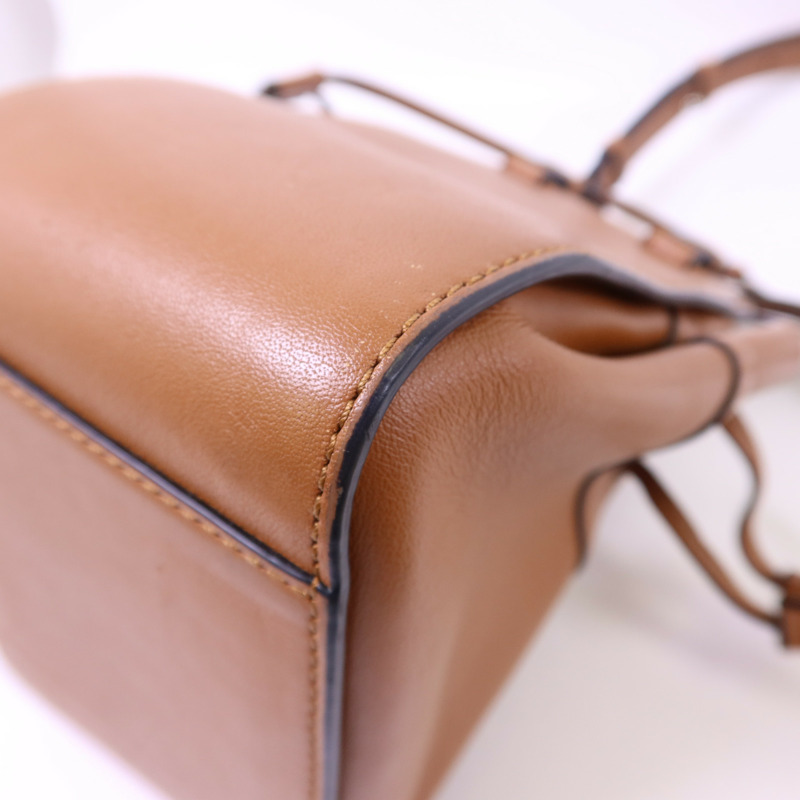 LOEWE 牛皮皮革Mini Hammock Drawstring銀扣手挽肩背兩用袋-11