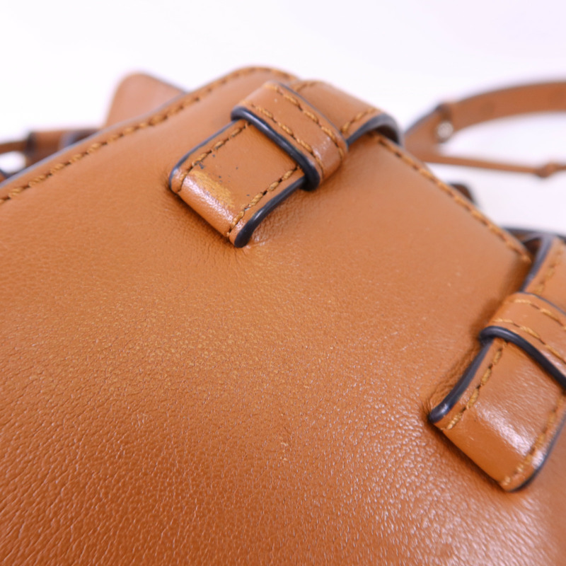 LOEWE 牛皮皮革Mini Hammock Drawstring銀扣手挽肩背兩用袋-14