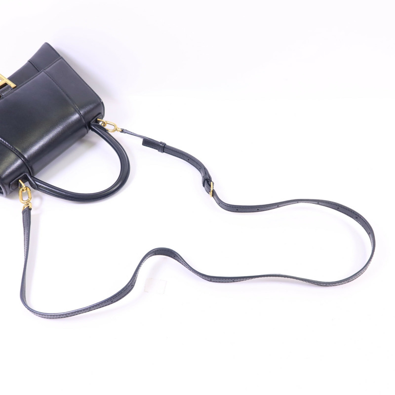 BALENCIAGA 牛皮皮革Hourglass Small Top Handle金扣手挽肩背兩用袋-4