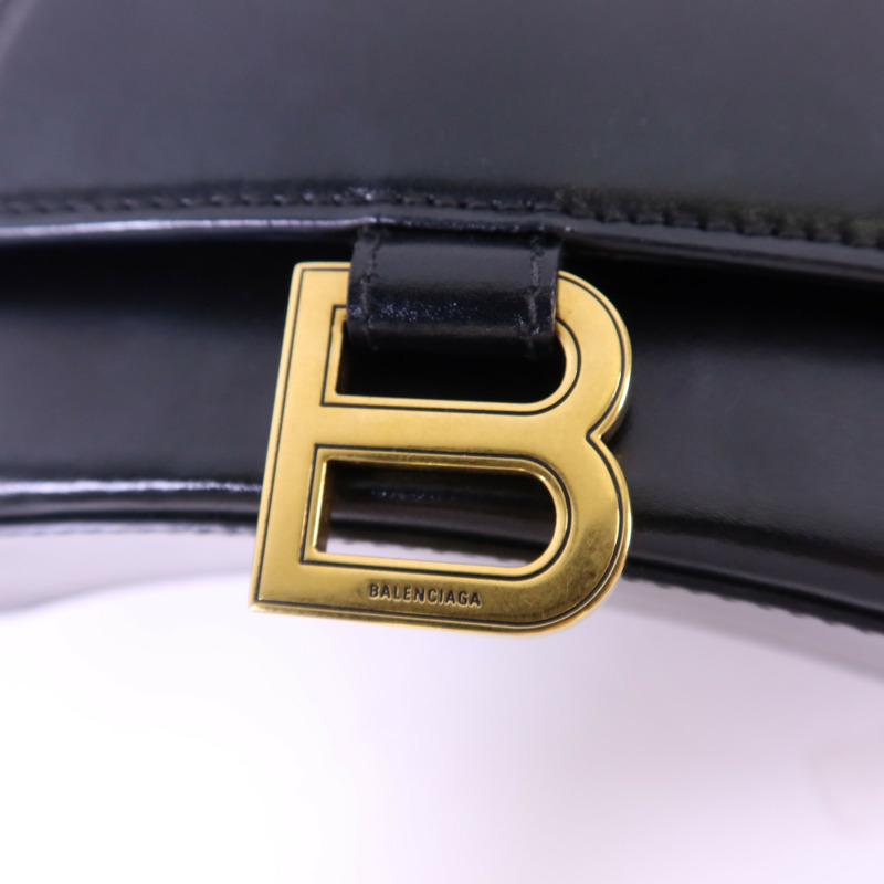 BALENCIAGA 牛皮皮革Hourglass Small Top Handle金扣手挽肩背兩用袋-16