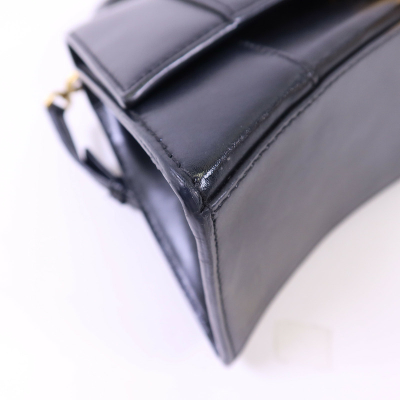 BALENCIAGA 牛皮皮革Hourglass Small Top Handle金扣手挽肩背兩用袋-19