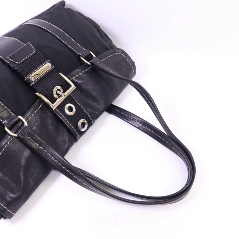 PRADA 尼龍Shoulder Bag銀扣肩背袋-4