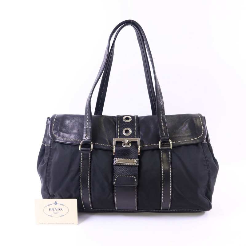 PRADA 尼龍Shoulder Bag銀扣肩背袋-17