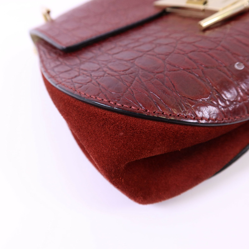 Chloe 牛皮皮革Shoulder Bag金扣鏈帶肩背袋-12