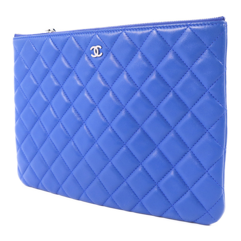 CHANEL 羊皮皮革Pouch銀扣手拿包-2