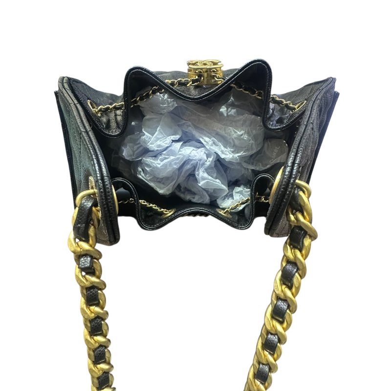 【美收精品】CHANEL黑色牛皮荔枝紋25 MINI 4-921-4