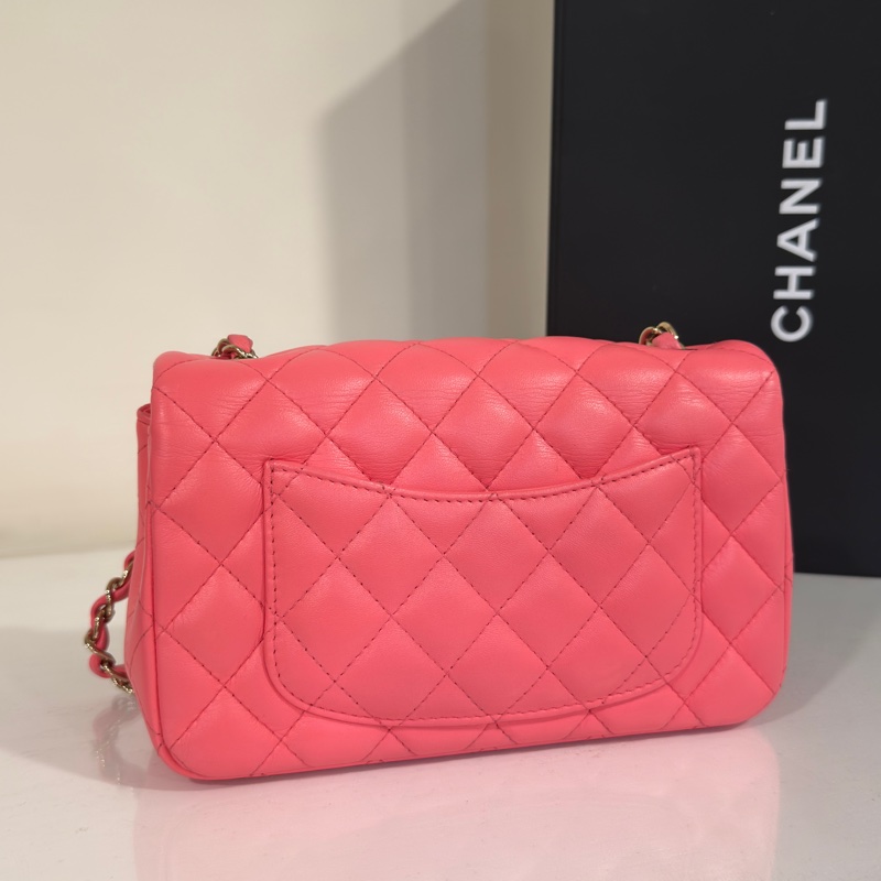 #全網最甜💰 #蜜桃粉 #芯片款 香奈兒cf大mini coco20口蓋包-6