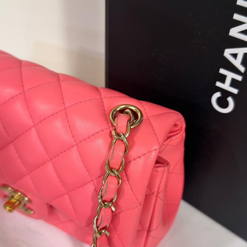 #全網最甜💰 #蜜桃粉 #芯片款 香奈兒cf大mini coco20口蓋包-17