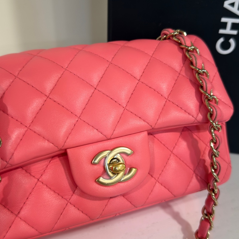 #全網最甜💰 #蜜桃粉 #芯片款 香奈兒cf大mini coco20口蓋包-19