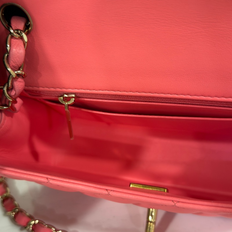 #全網最甜💰 #蜜桃粉 #芯片款 香奈兒cf大mini coco20口蓋包-27