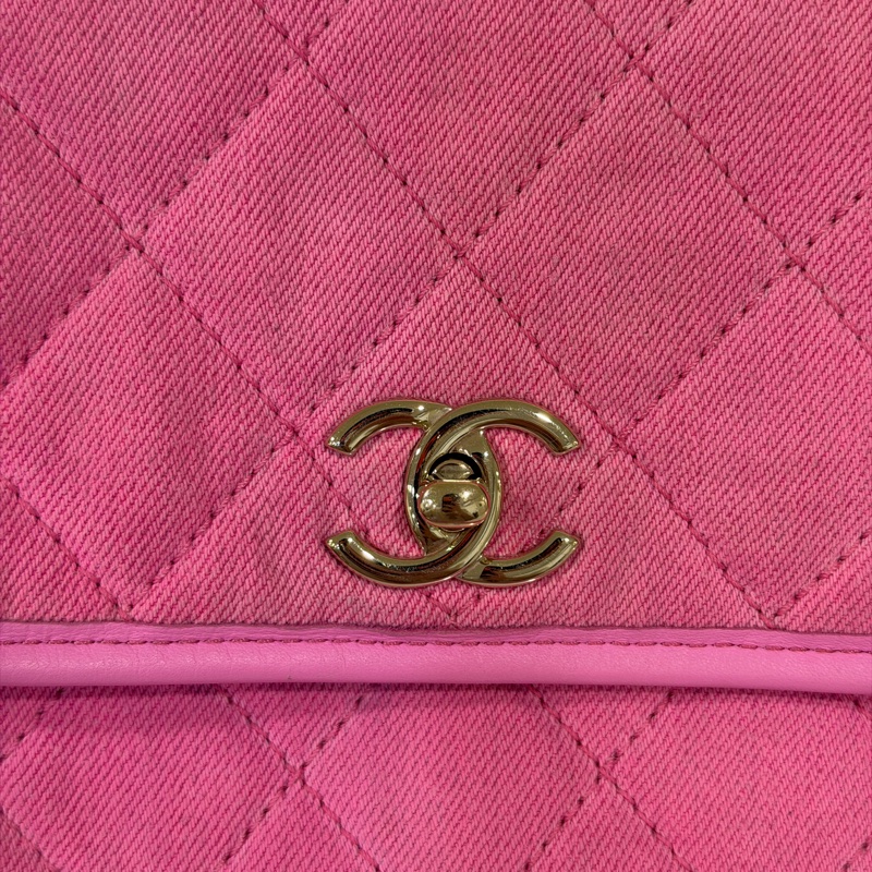 #GD同款 #專櫃16萬 #超甜割愛🔥 香奈兒粉色牛仔郵差包 肩帶🉑調🉑斜挎/肩背-18