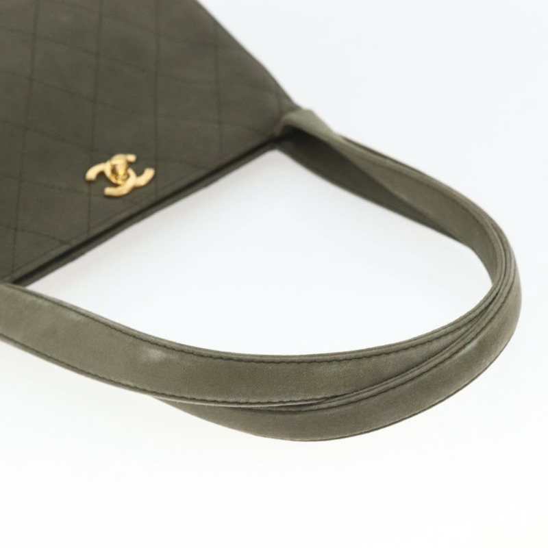 【日本直送】香奈兒 Matelasse 麂皮肩背包 卡其色 CC Auth 122906-6