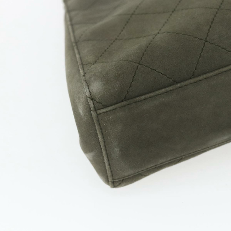 【日本直送】香奈兒 Matelasse 麂皮肩背包 卡其色 CC Auth 122906-10