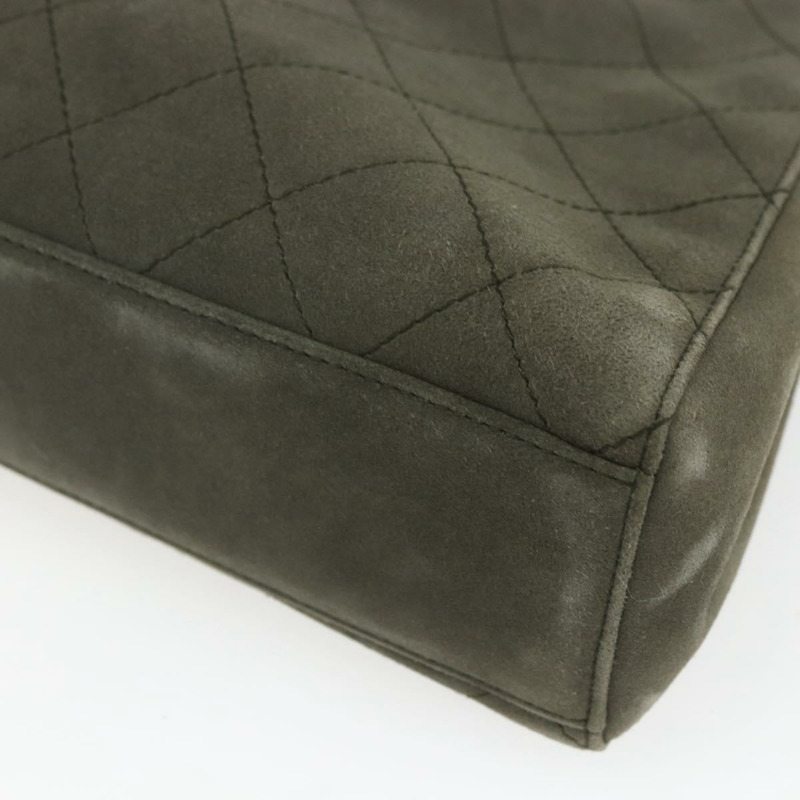 【日本直送】香奈兒 Matelasse 麂皮肩背包 卡其色 CC Auth 122906-11
