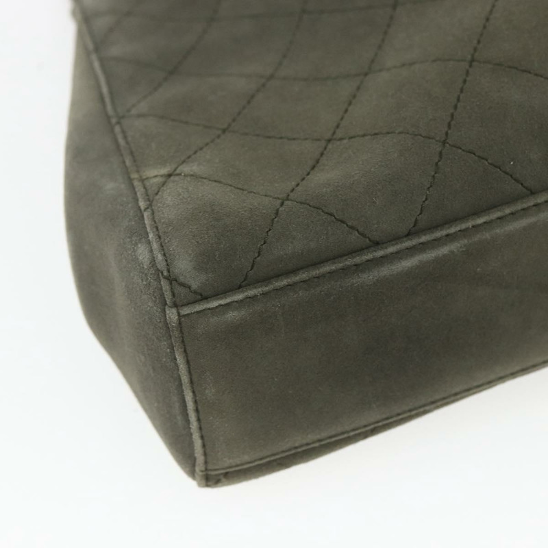 【日本直送】香奈兒 Matelasse 麂皮肩背包 卡其色 CC Auth 122906-12