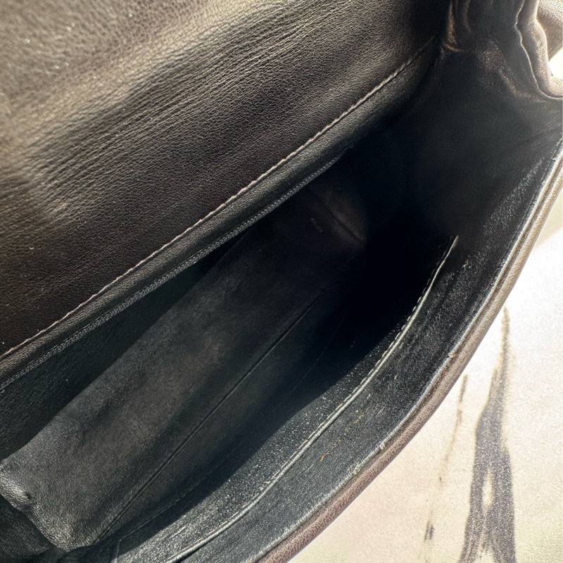 Chanel 黑菱格金雙C口蓋紐結肩背包 vintage ❤️❤️老香-26