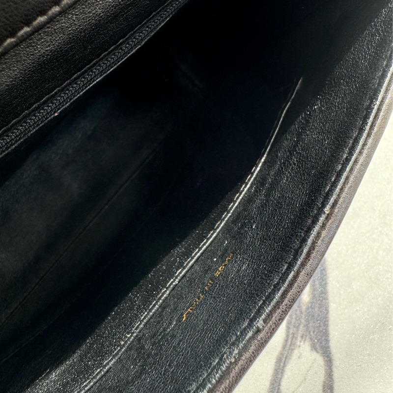 Chanel 黑菱格金雙C口蓋紐結肩背包 vintage ❤️❤️老香-31