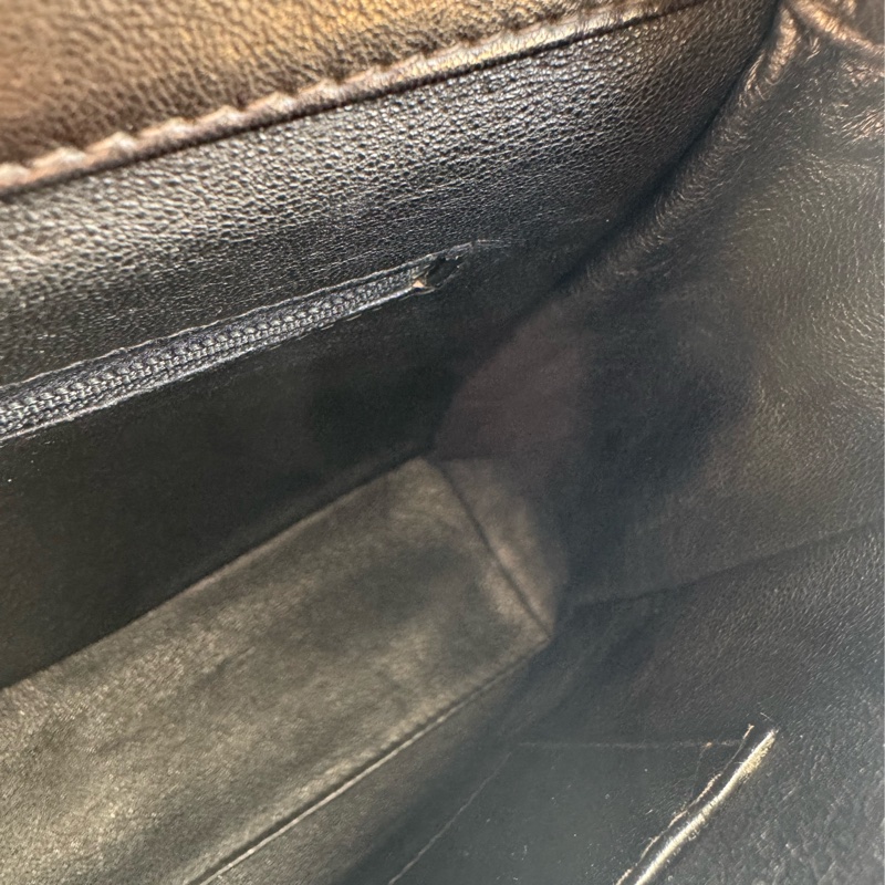 Chanel 黑菱格金雙C口蓋紐結肩背包 vintage ❤️❤️老香-34