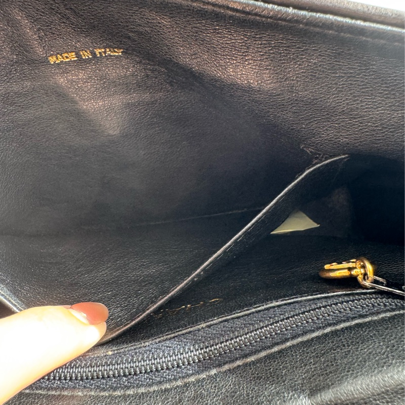 Chanel 黑菱格金雙C口蓋紐結肩背包 vintage ❤️❤️老香-40