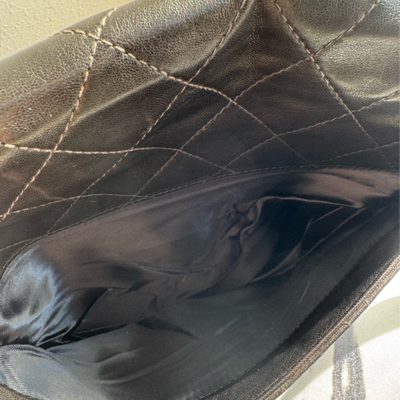 Chanel 黑菱格金雙C口蓋紐結肩背包 vintage ❤️❤️老香-49