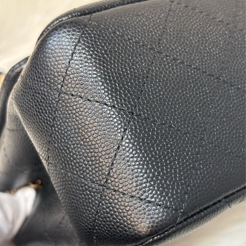 CHANEL A35200 17 MINI COCO CF 黑色荔枝 牛皮金鍊 方胖 方胖子 口蓋包-10