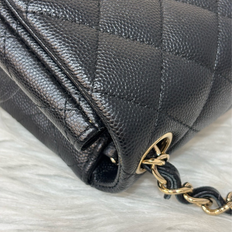 CHANEL A35200 17 MINI COCO CF 黑色荔枝 牛皮金鍊 方胖 方胖子 口蓋包-15