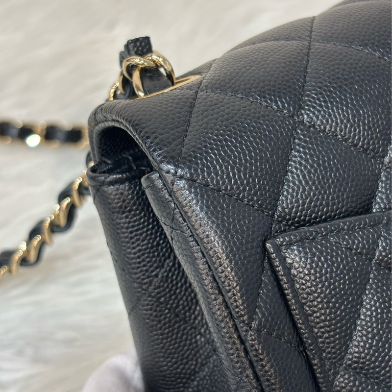 CHANEL A35200 17 MINI COCO CF 黑色荔枝 牛皮金鍊 方胖 方胖子 口蓋包-17