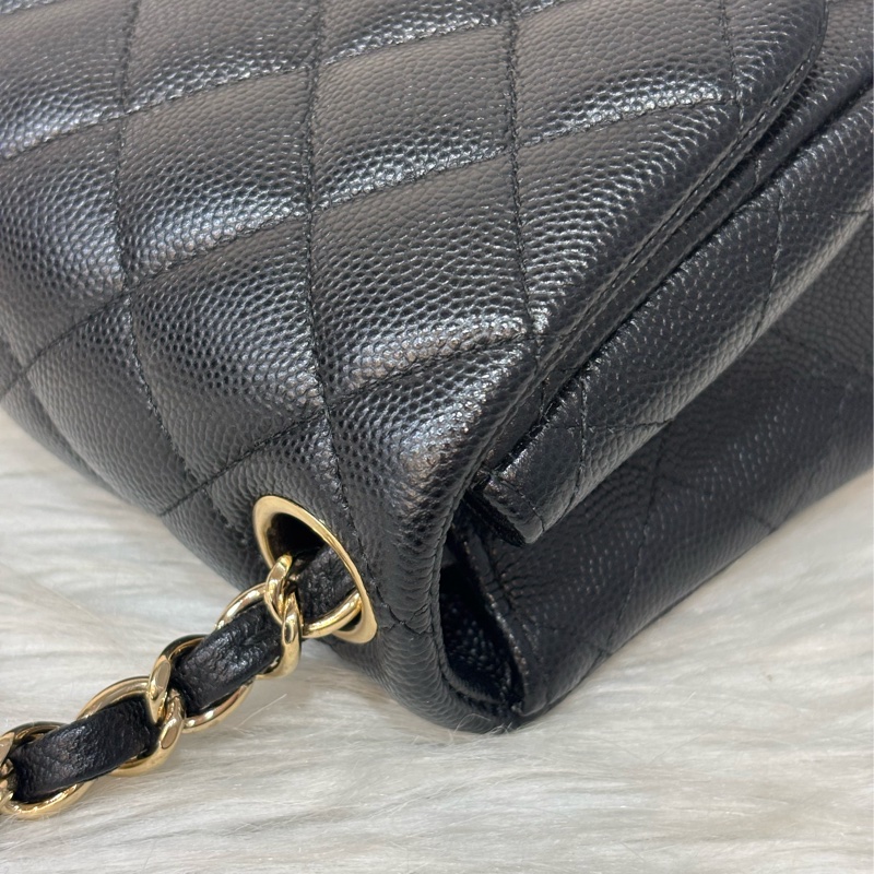 CHANEL A35200 17 MINI COCO CF 黑色荔枝 牛皮金鍊 方胖 方胖子 口蓋包-18