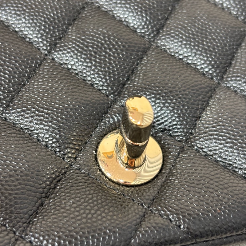 CHANEL A35200 17 MINI COCO CF 黑色荔枝 牛皮金鍊 方胖 方胖子 口蓋包-24