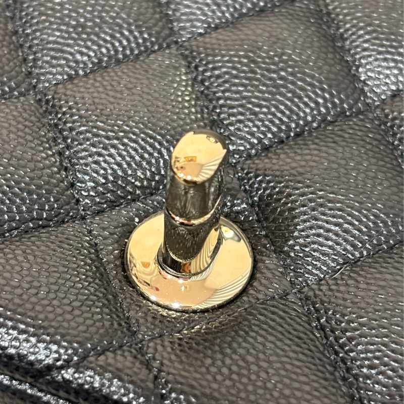 CHANEL A35200 17 MINI COCO CF 黑色荔枝 牛皮金鍊 方胖 方胖子 口蓋包-25