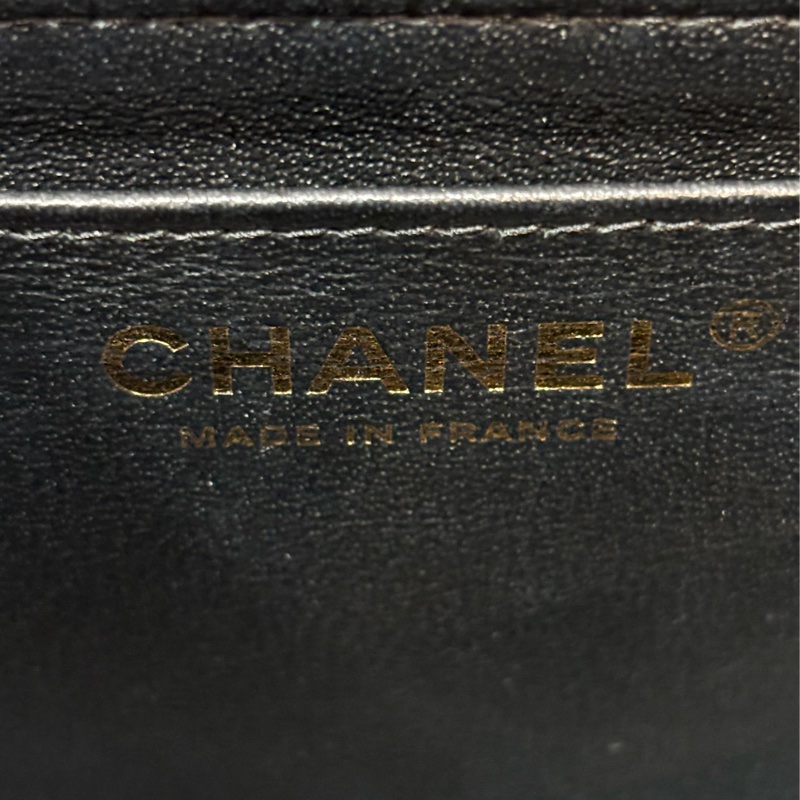 CHANEL A35200 17 MINI COCO CF 黑色荔枝 牛皮金鍊 方胖 方胖子 口蓋包-31