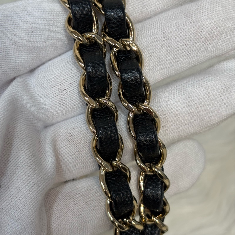 CHANEL A35200 17 MINI COCO CF 黑色荔枝 牛皮金鍊 方胖 方胖子 口蓋包-42