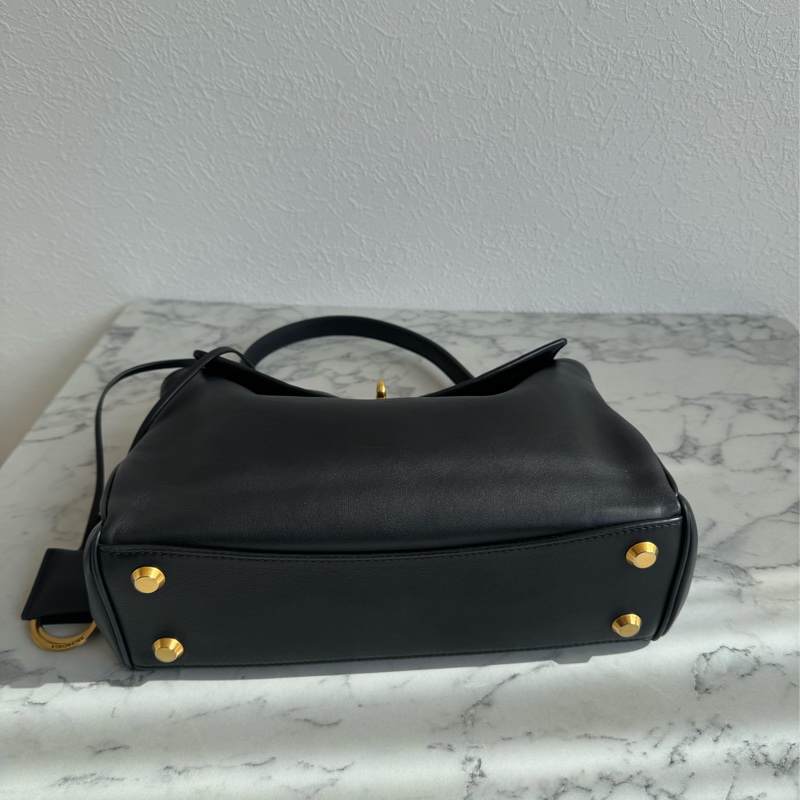 Balenciaga 黑皮革金釦Rodeo手提兩用包✨-5