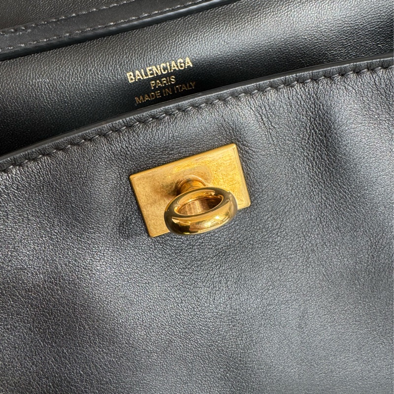 Balenciaga 黑皮革金釦Rodeo手提兩用包✨-20