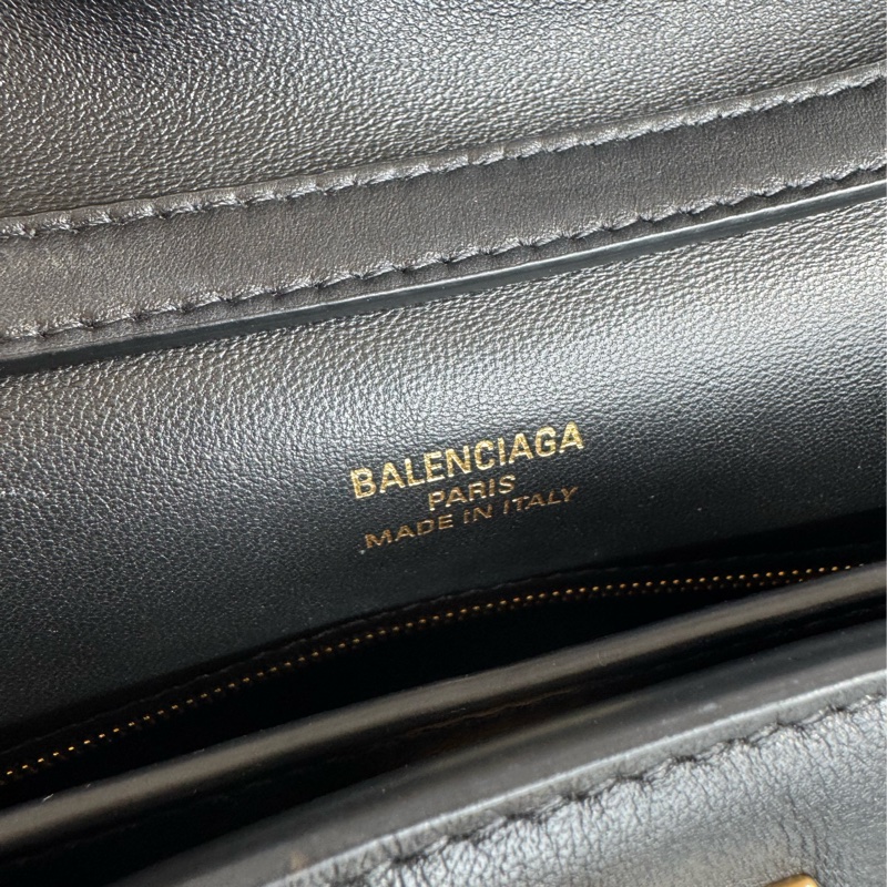 Balenciaga 黑皮革金釦Rodeo手提兩用包✨-21