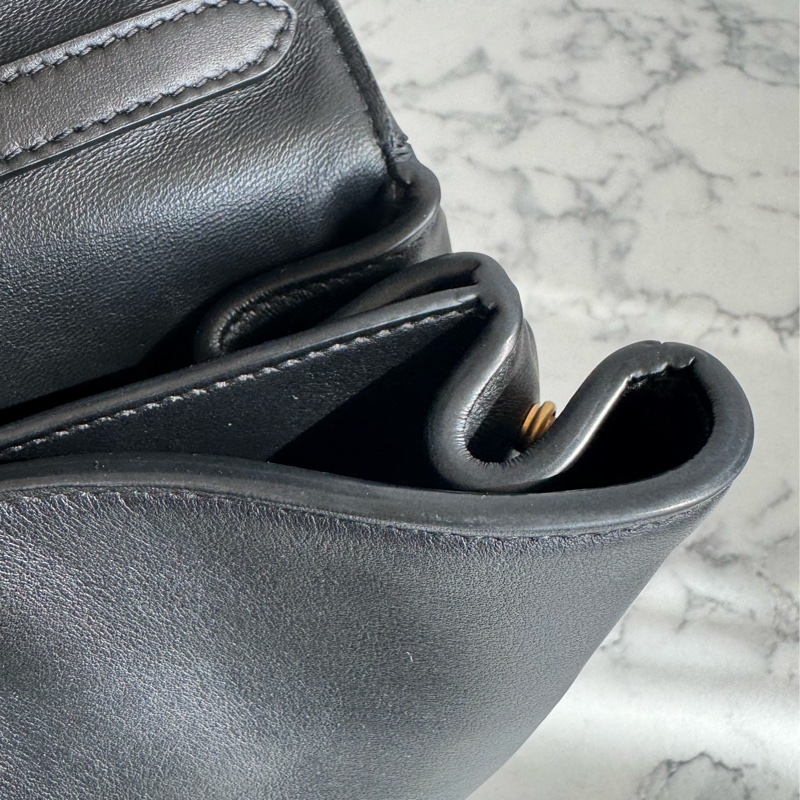 Balenciaga 黑皮革金釦Rodeo手提兩用包✨-23