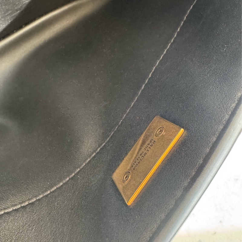 Balenciaga 黑皮革金釦Rodeo手提兩用包✨-25