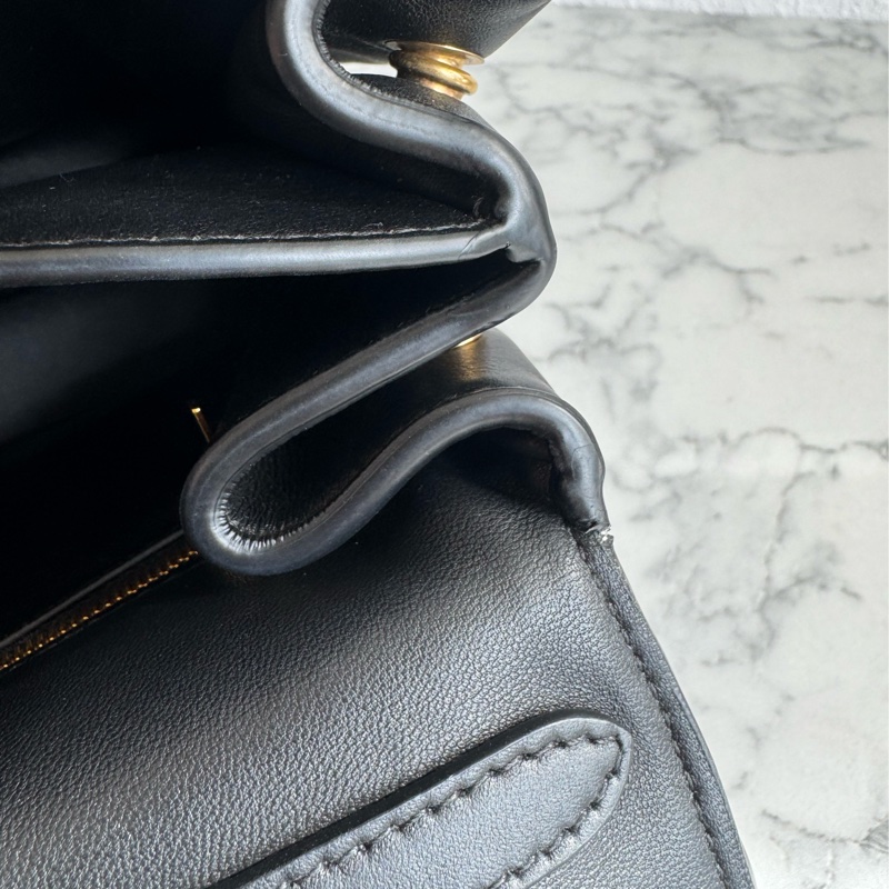 Balenciaga 黑皮革金釦Rodeo手提兩用包✨-34