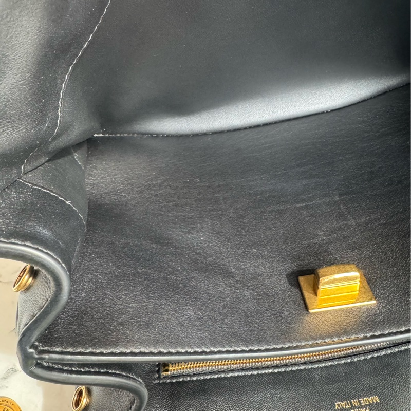 Balenciaga 黑皮革金釦Rodeo手提兩用包✨-37